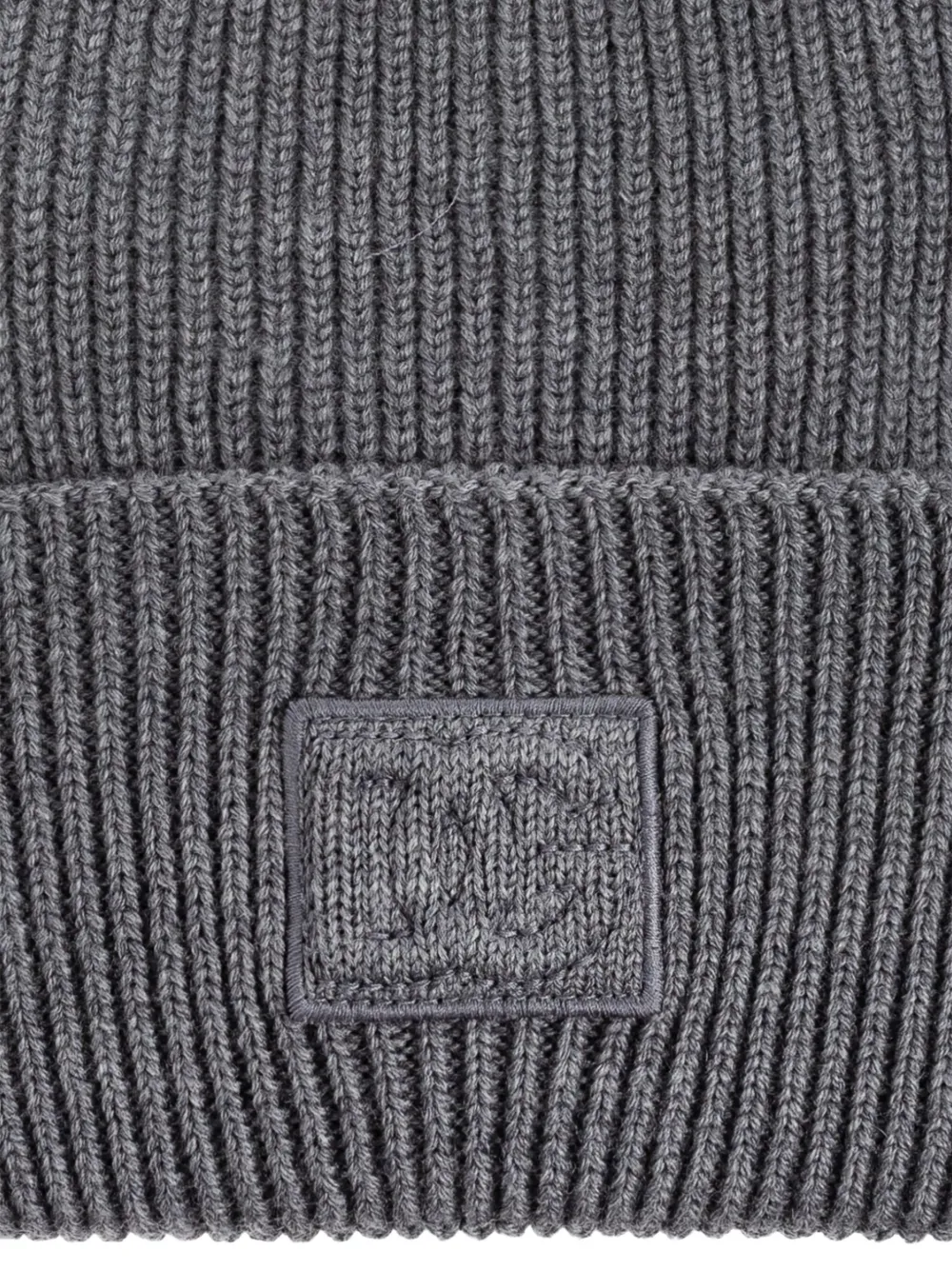 Dolce & Gabbana Ribbed Logo-patch Beanie Hat In Gray