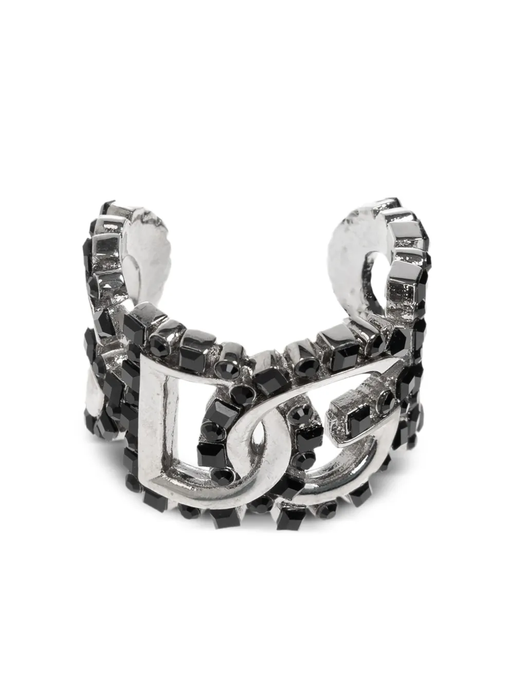Dolce & Gabbana DG logo-plaque crystal ring | Silver | Image 1