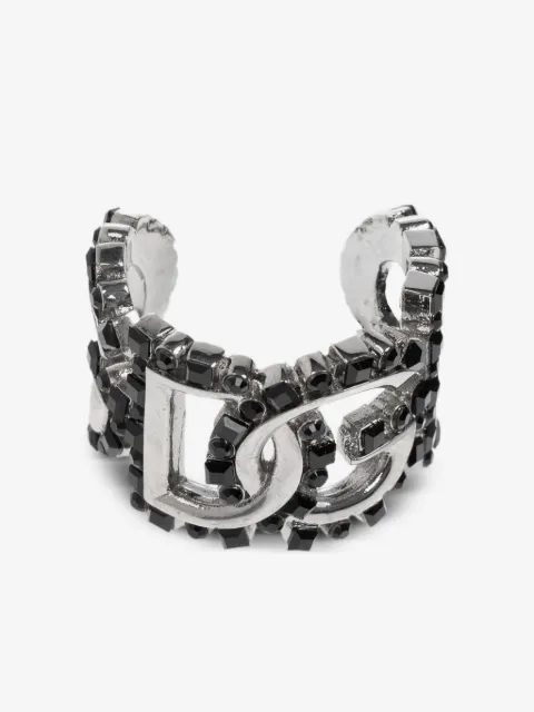 Dolce & Gabbana DG logo-plaque crystal ring