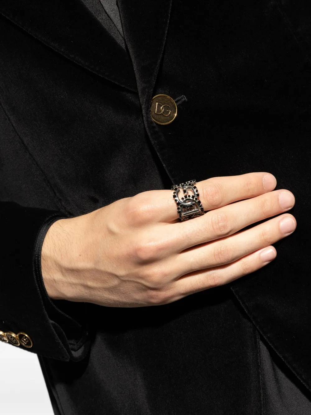 Dolce & Gabbana DG logo-plaque crystal ring | Image 2