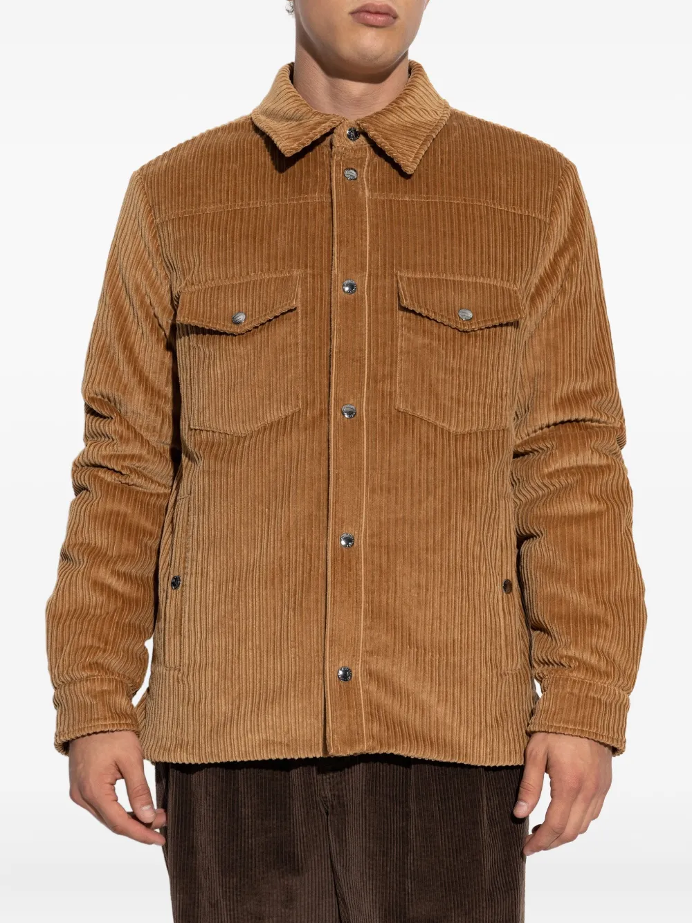 Dolce & Gabbana Ribfluwelen shirtjack met klepzak Bruin