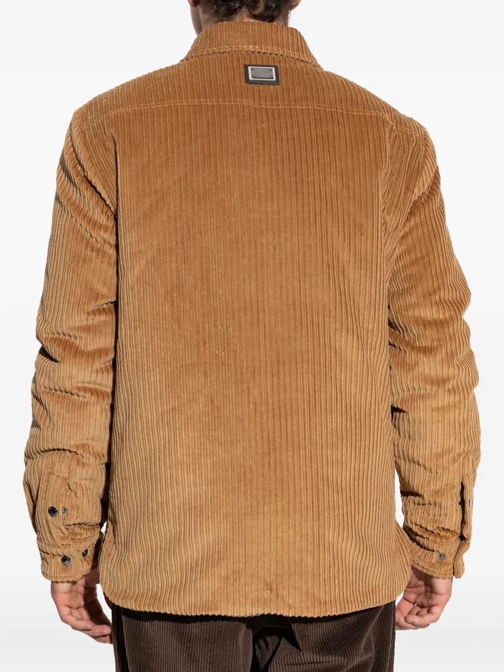 Dolce & Gabbana Ribfluwelen shirtjack met klepzak Bruin