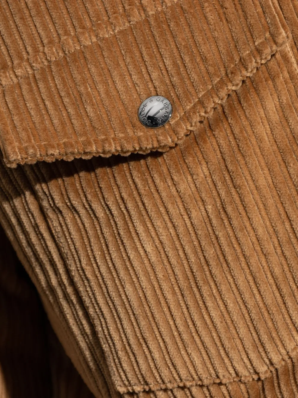 Dolce & Gabbana Ribfluwelen shirtjack met klepzak Bruin