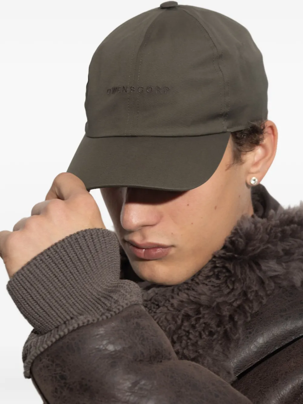 Rick Owens Owenscorp-embroidered Cap In Brown