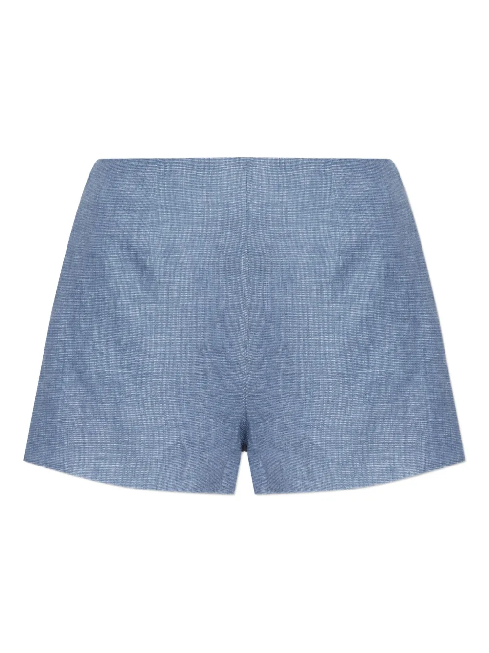 Posse Button-detailing Linen Tailored Shorts In Blue