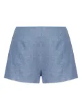 Posse button-detailing linen tailored shorts - Blue