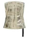 Rick Owens DRKSHDW metallic-effect frayed-edge top - Grey
