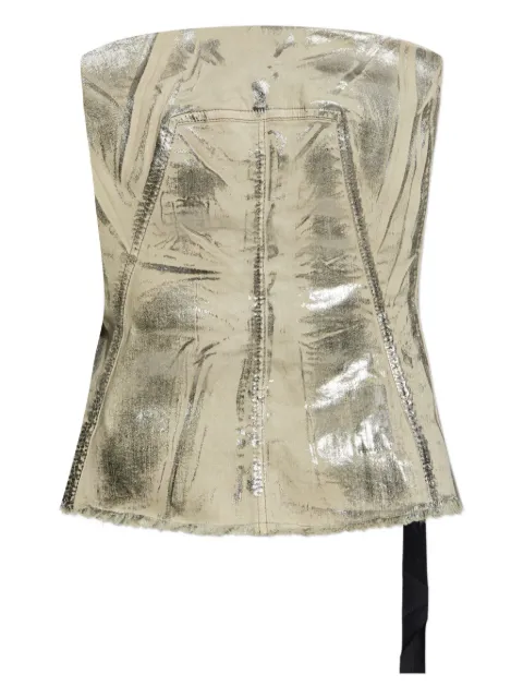 Rick Owens DRKSHDW metallic-effect frayed-edge top
