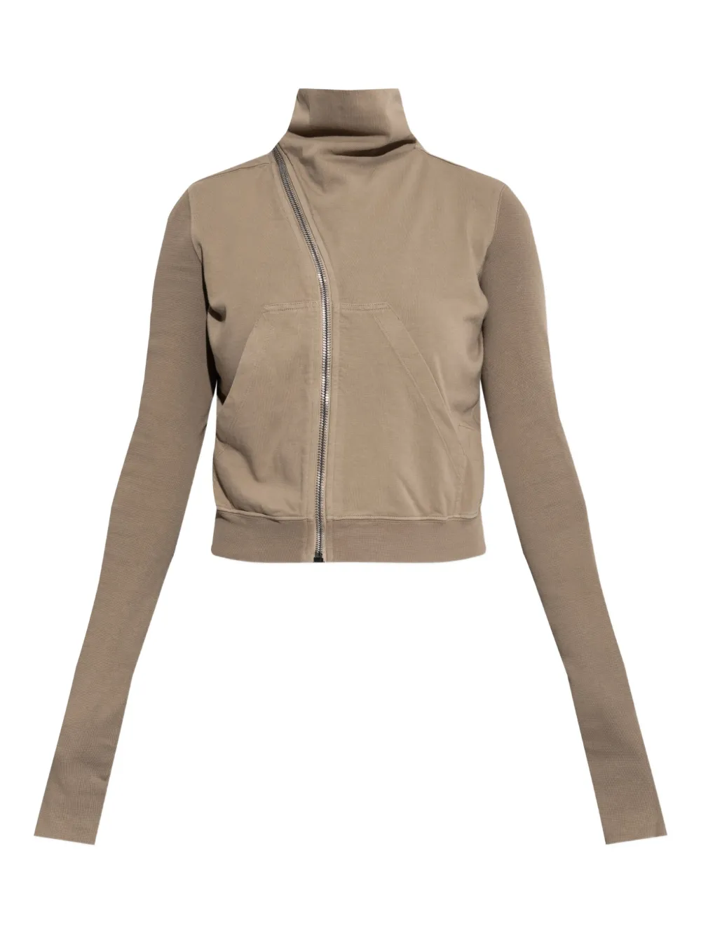 Rick Owens Drkshdw High-neck Zip-front Jacket In Gold