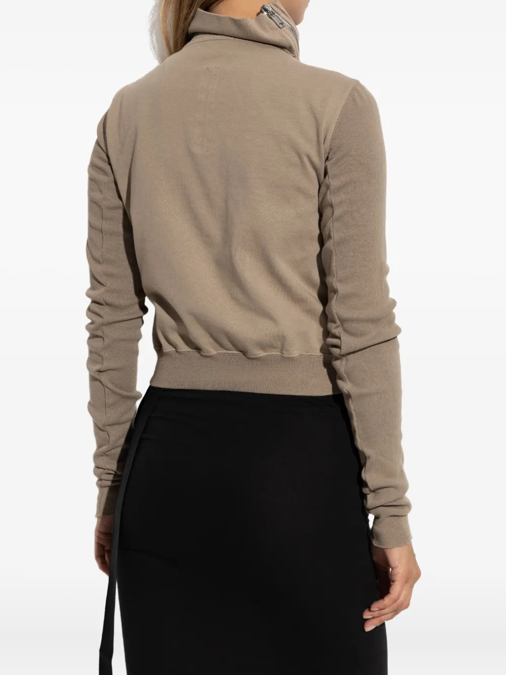 Rick Owens Drkshdw High-neck Zip-front Jacket In Gold