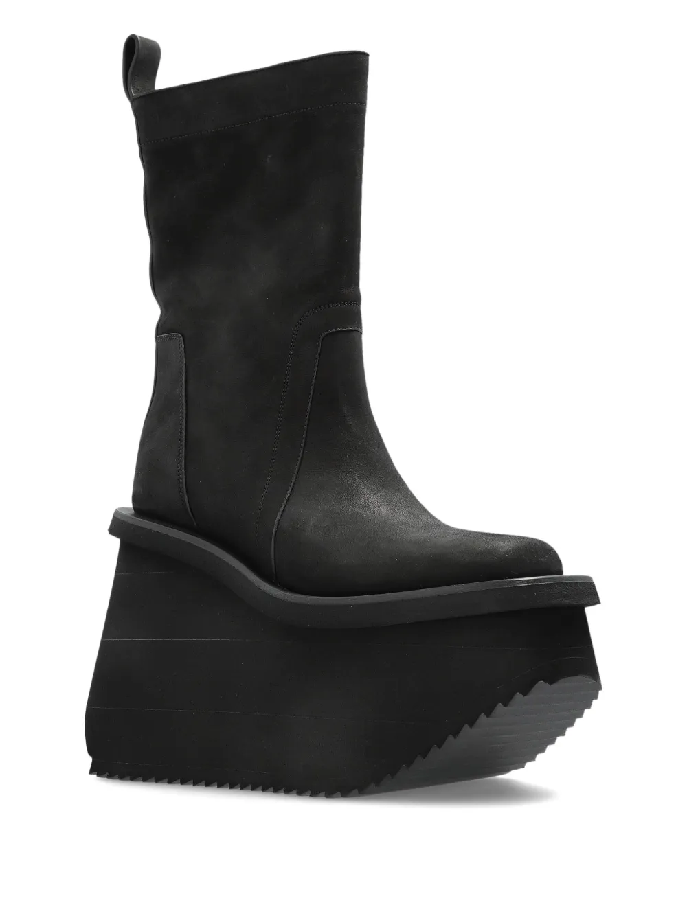 Rick Owens Platform Ankle Boots In Black