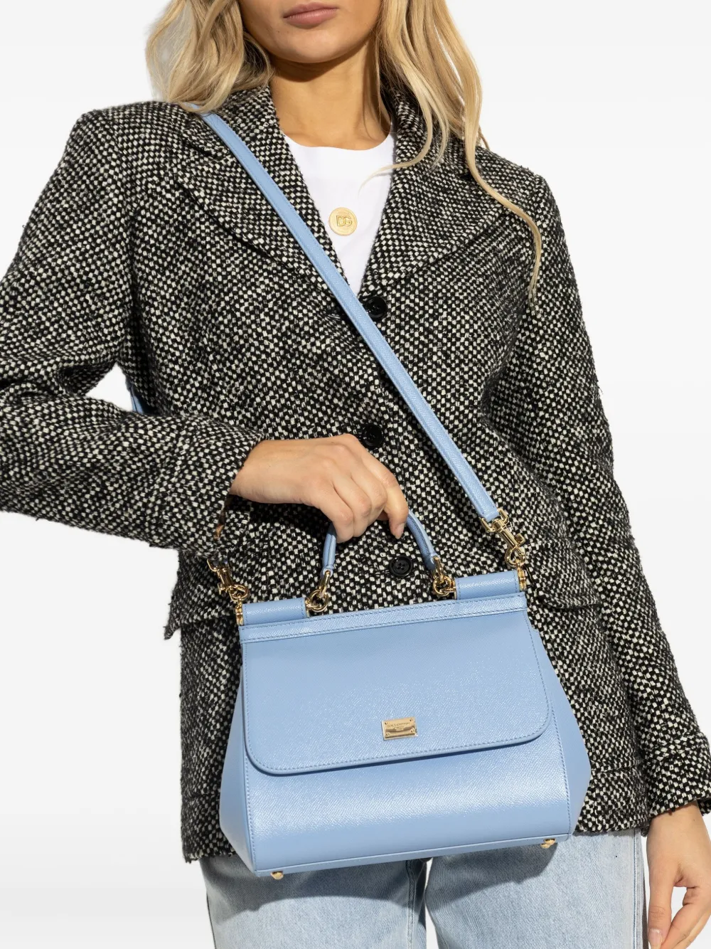 Dolce & Gabbana large Sicily top-handle flap tote bag - Blauw