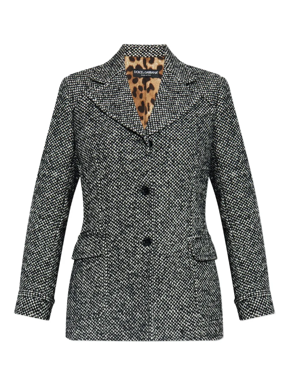 Dolce & Gabbana flap-pockets tweed jacket Grijs