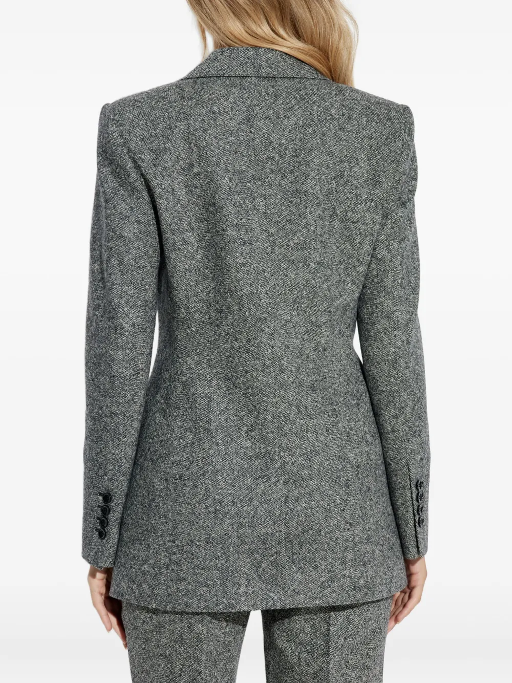 Dolce & Gabbana single-button tweed jacket Grijs
