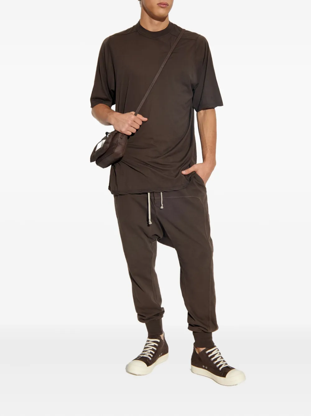 Rick Owens DRKSHDW T-shirt met afwerking - Bruin