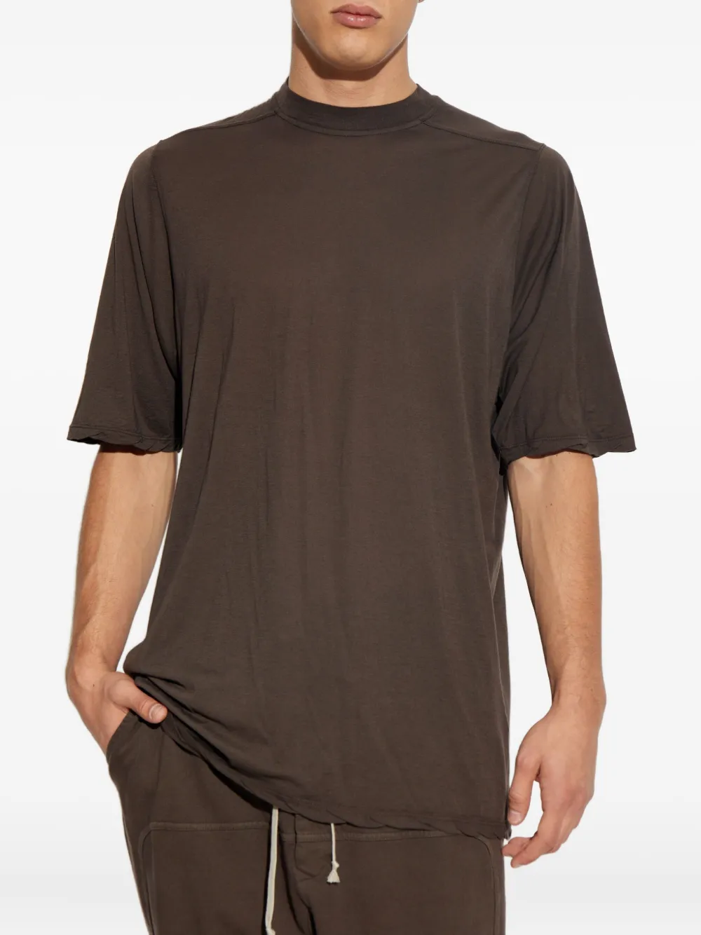 Rick Owens DRKSHDW T-shirt met afwerking Bruin