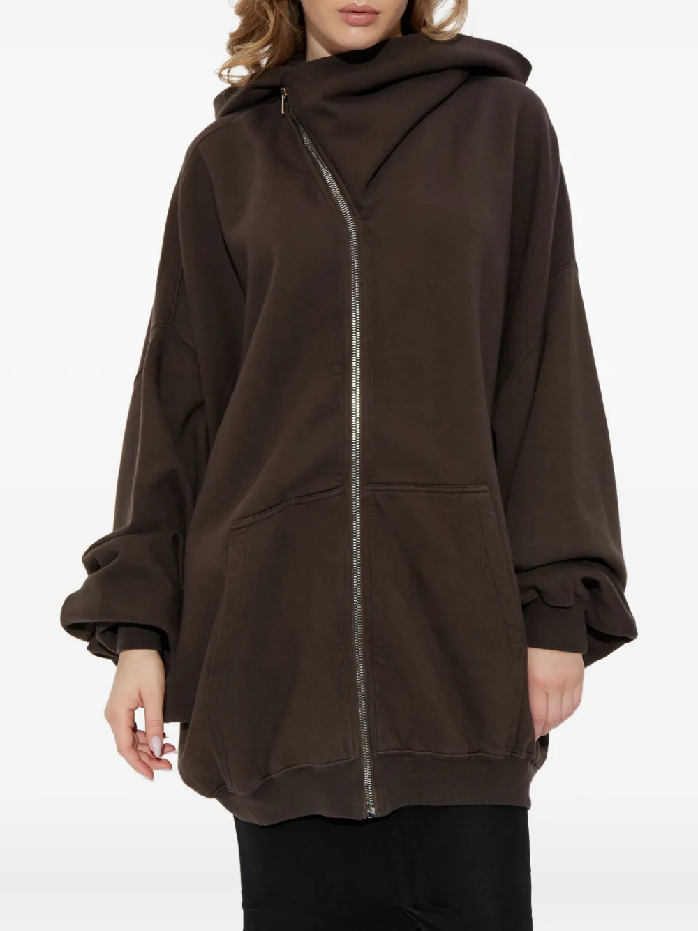 Rick Owens Drkshdw Long-sleeved Sweatshirt In Brown