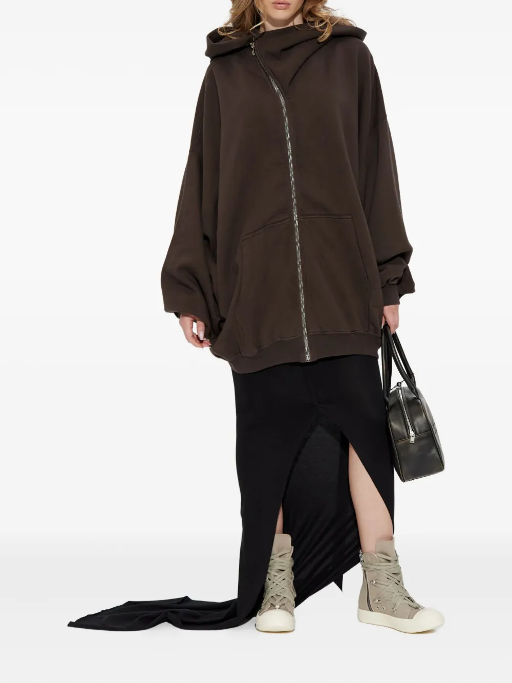 Rick Owens Drkshdw Long-sleeved Sweatshirt In Brown