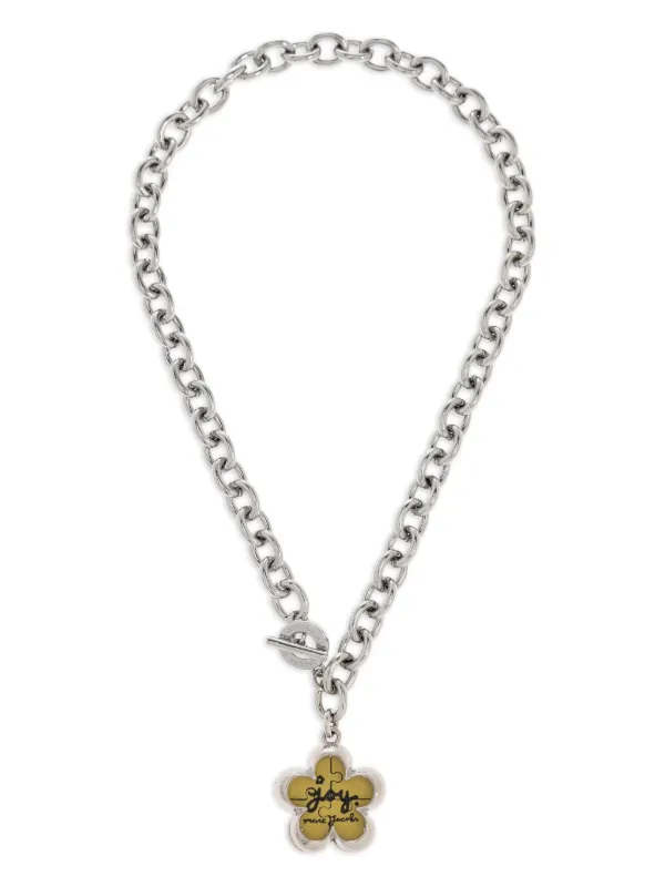 Marc Jacobs フローラルチャーム ネックレス | シルバートーン