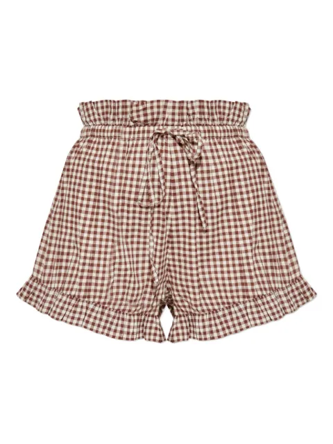 Posse gingham ruffled shorts