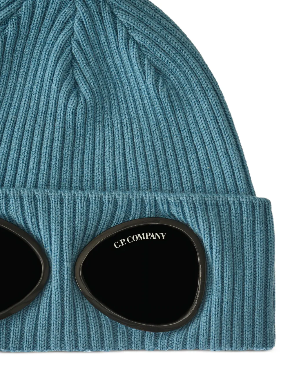 C.P. Company Kids Geribbelde muts met Goggle-detail Blauw