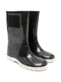 Marc Jacobs Kids glitter-detail rubber boots - Black