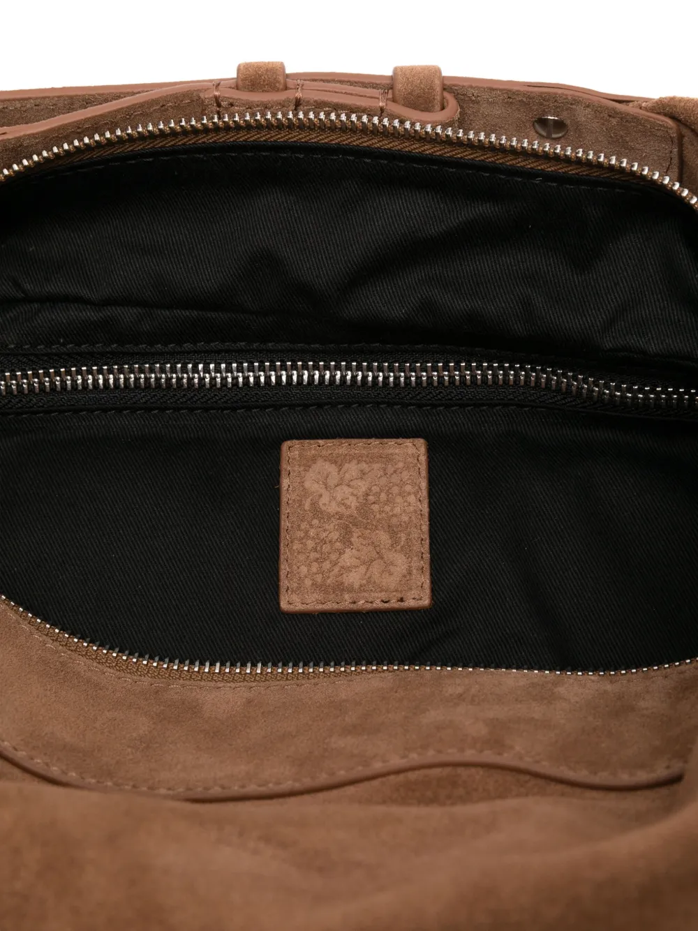 Federico Cina Beige Tortellino Draped Shoulder Bag In Brown