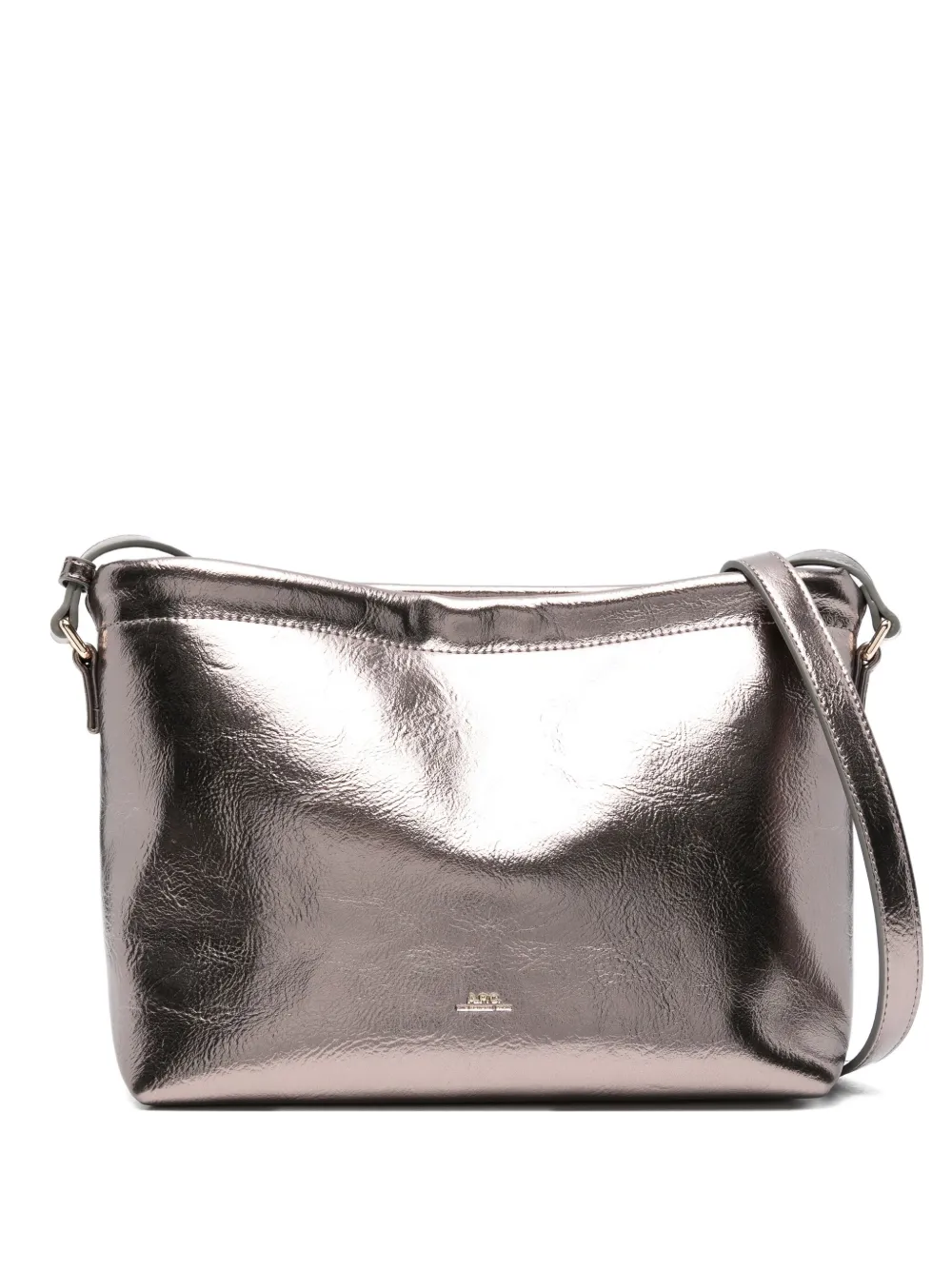A.P.C. metallic-effect leather cross body bag - ゴールドトーン A.P.C. metallic-effect leather cross body bag - ゴールドトーン
