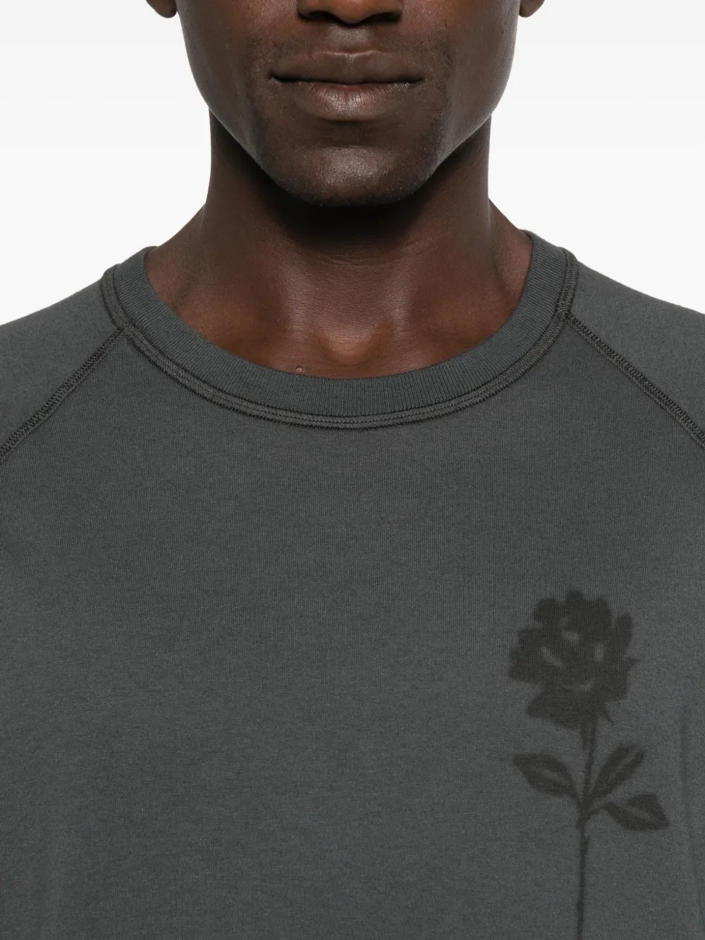 Golden Goose rose-print raglan T-shirt - Grijs
