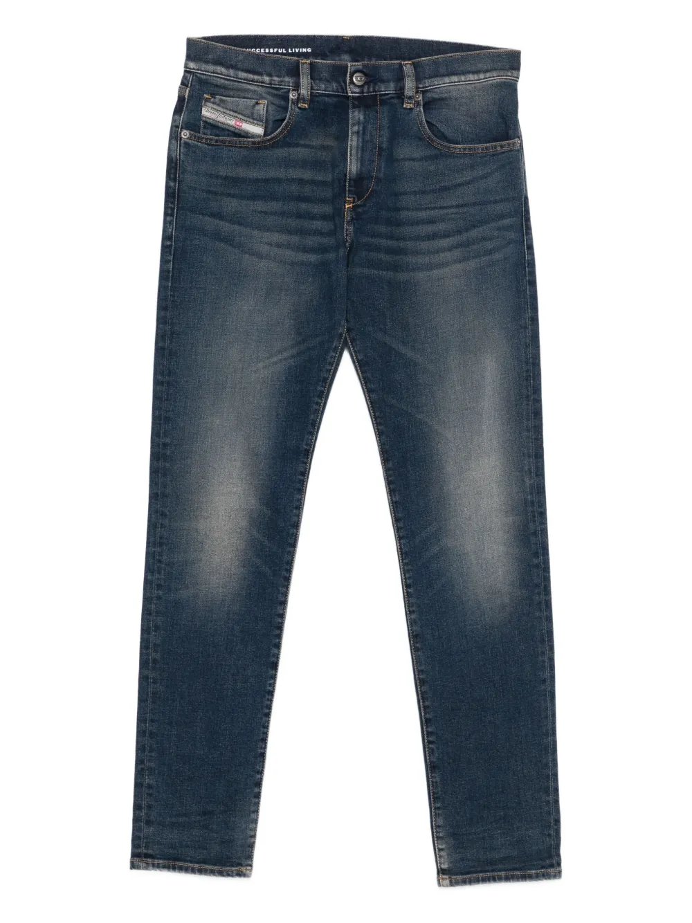 Diesel Katoenen jeans met vervaagd effect Blauw