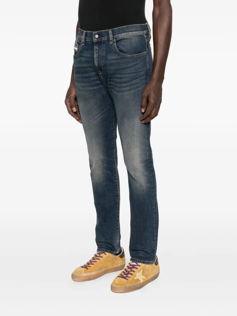 Diesel Katoenen jeans met vervaagd effect Blauw