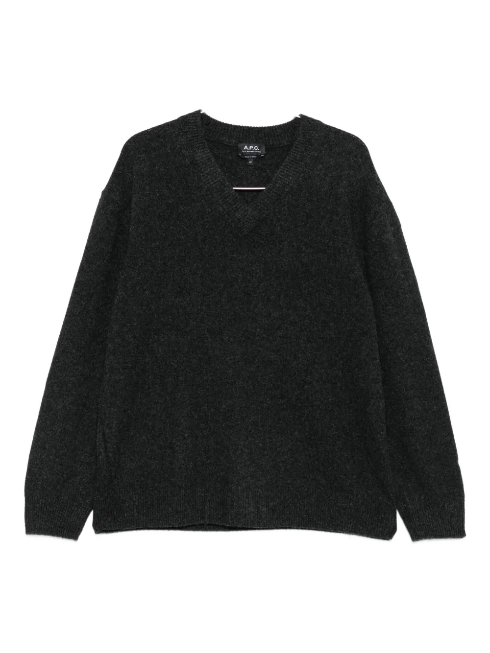 A.P.C. v-neck wool sweater Grijs