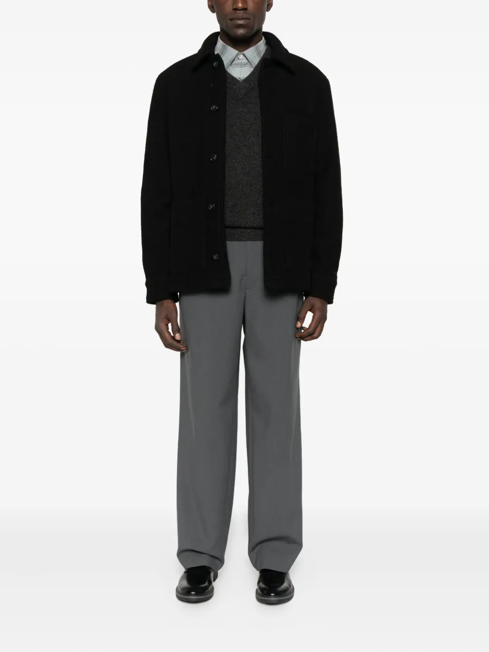 A.P.C. Wollen sweater met V-hals Grijs