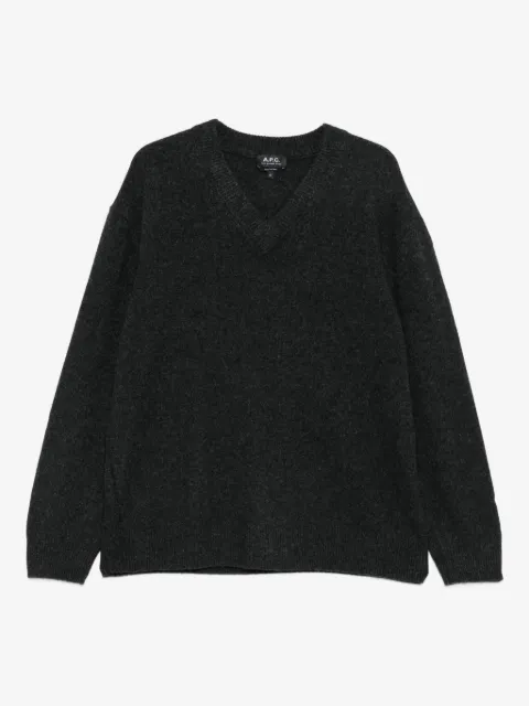 A.P.C. suéter de lana con cuello en V