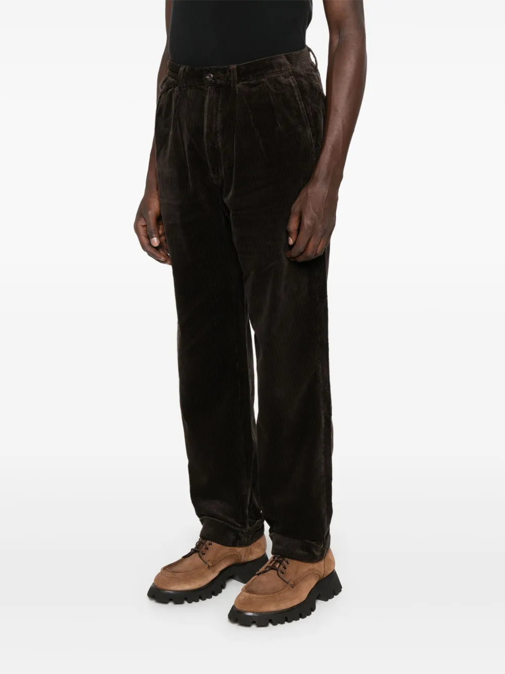 Polo Ralph Lauren Ribfluwelen plooibroek Bruin