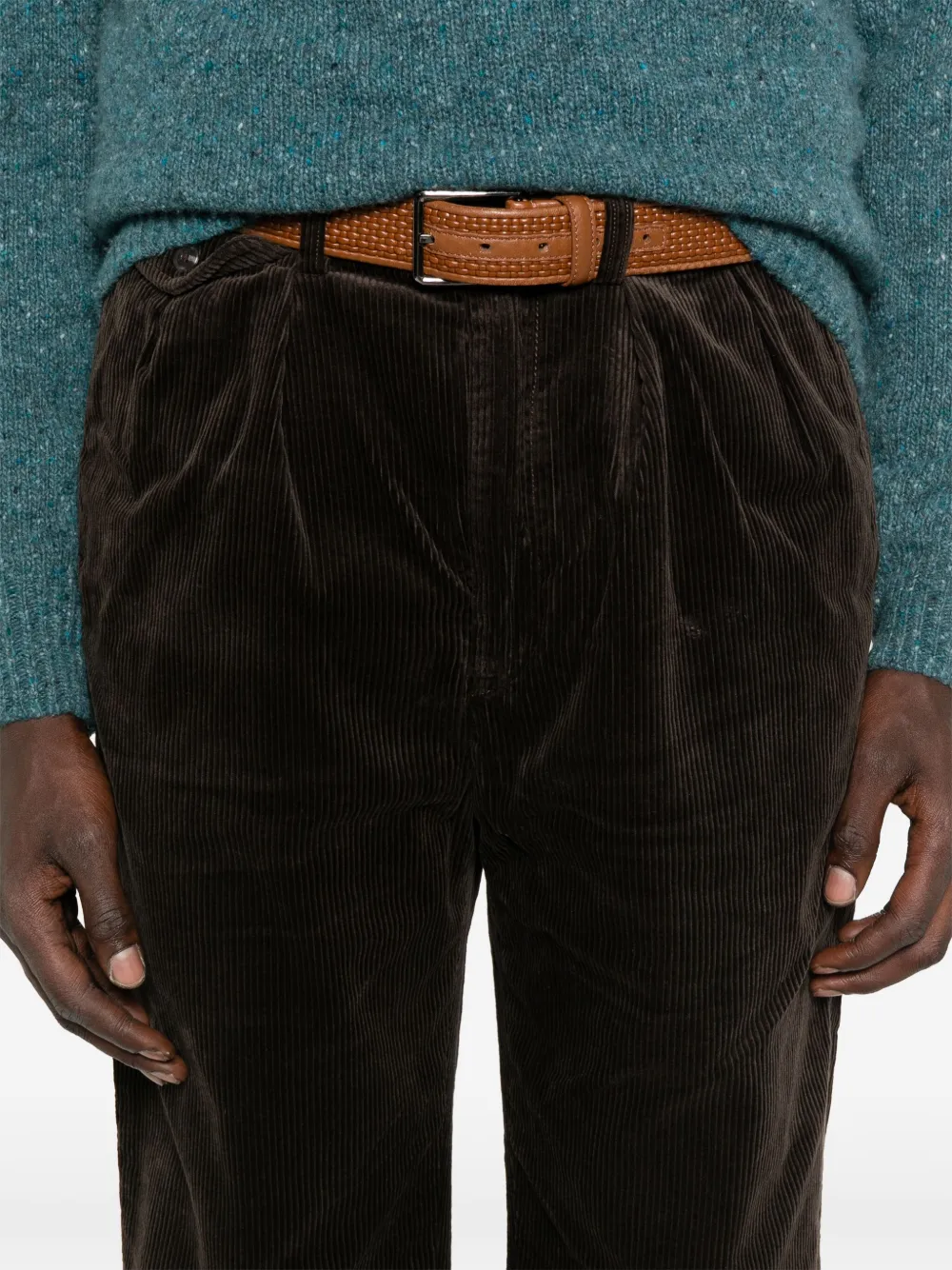 Polo Ralph Lauren Ribfluwelen plooibroek Bruin