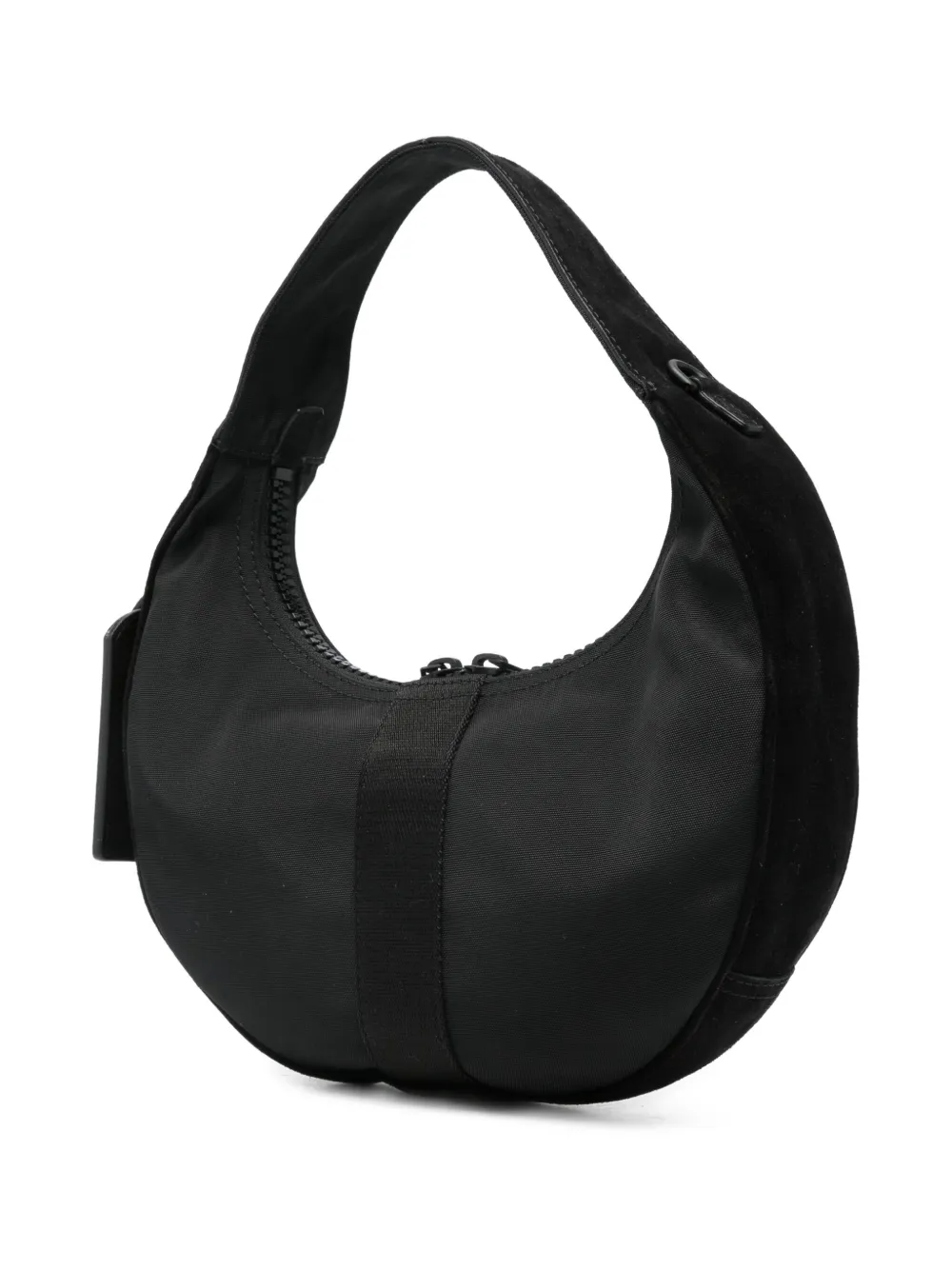 Moschino Suede Shoulder Bag In Black