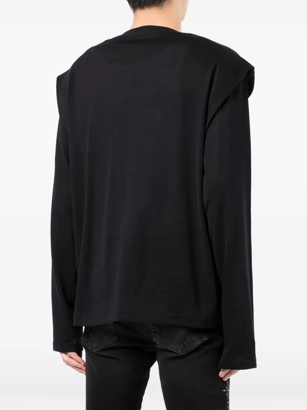 MARANT padded-shoulder cotton sweatshirt Zwart