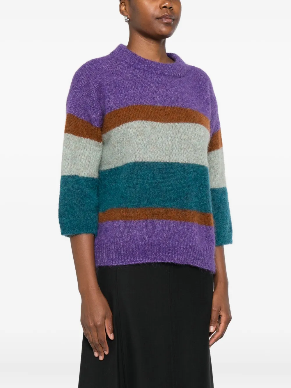 Niū Striped Crew-neck Sweater In Multi