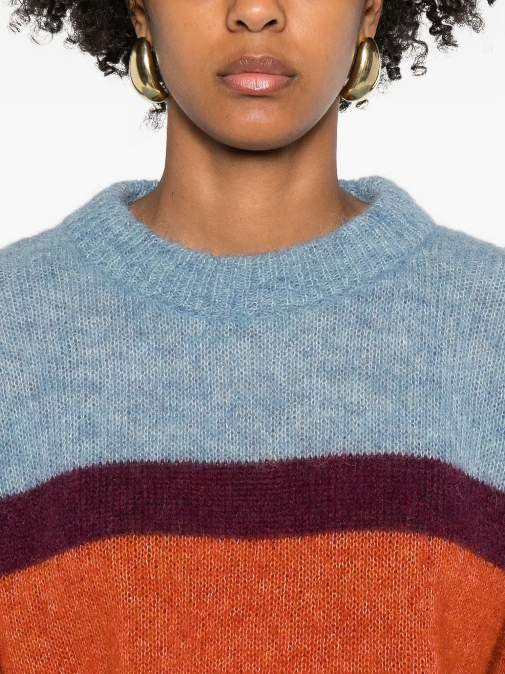 Niū Stripe-pattern Round-neck Sweater In Multi