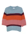 Niu stripe-pattern round-neck sweater - Blue