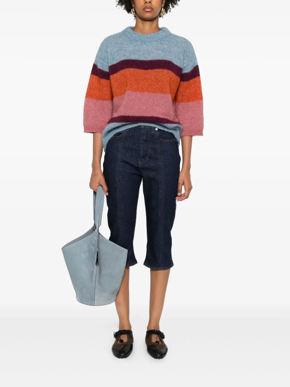 Niu stripe-pattern round-neck sweater | Knitted Sweaters | Image 2