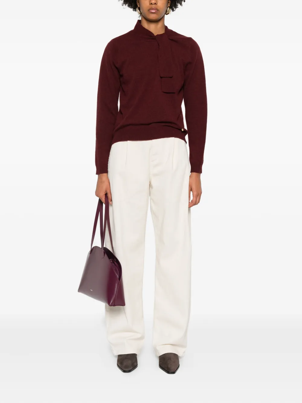 Niu neck-tie sweater | Knitted Sweaters | Image 2