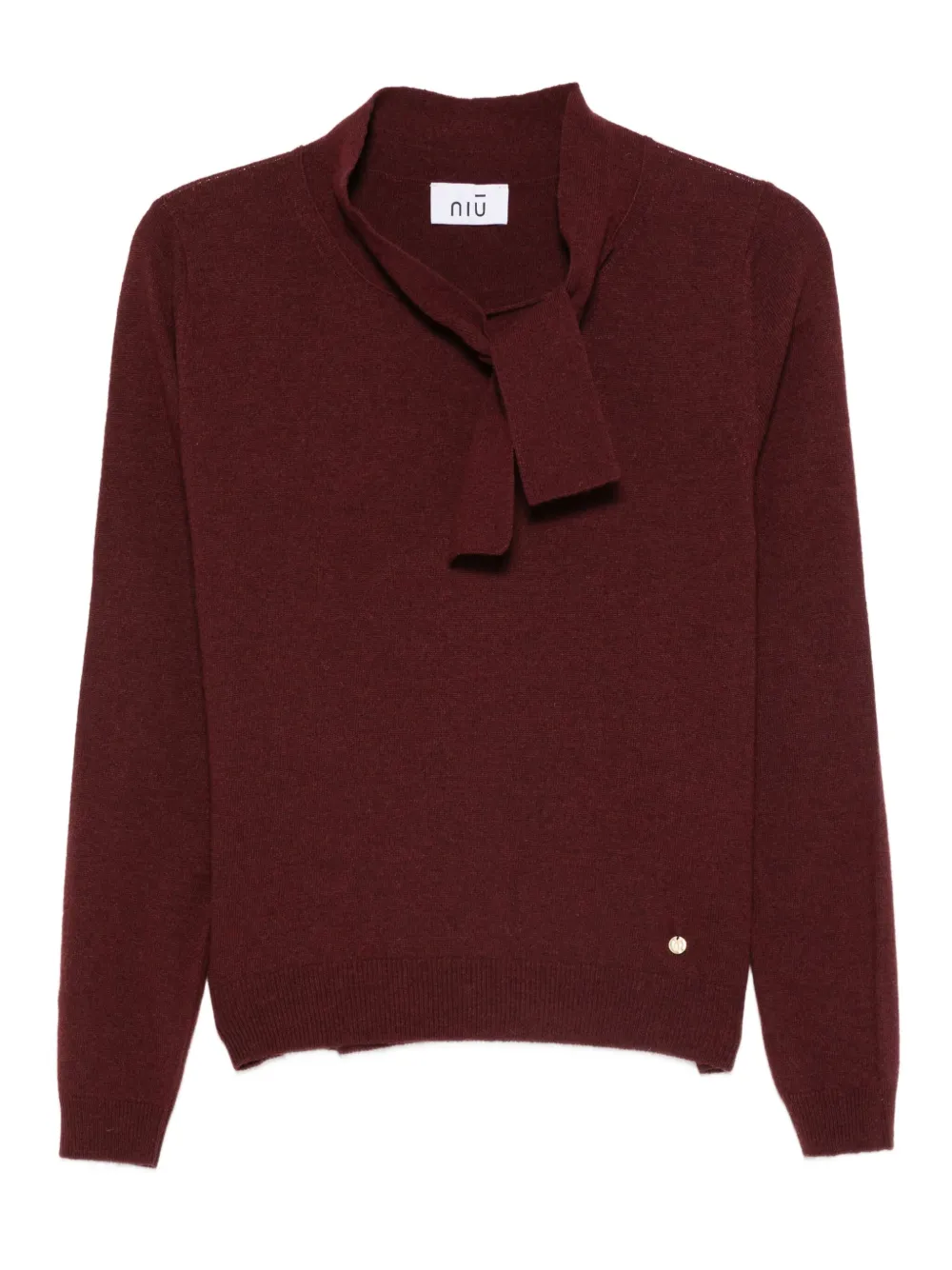 Niu neck-tie sweater | Red | Image 1