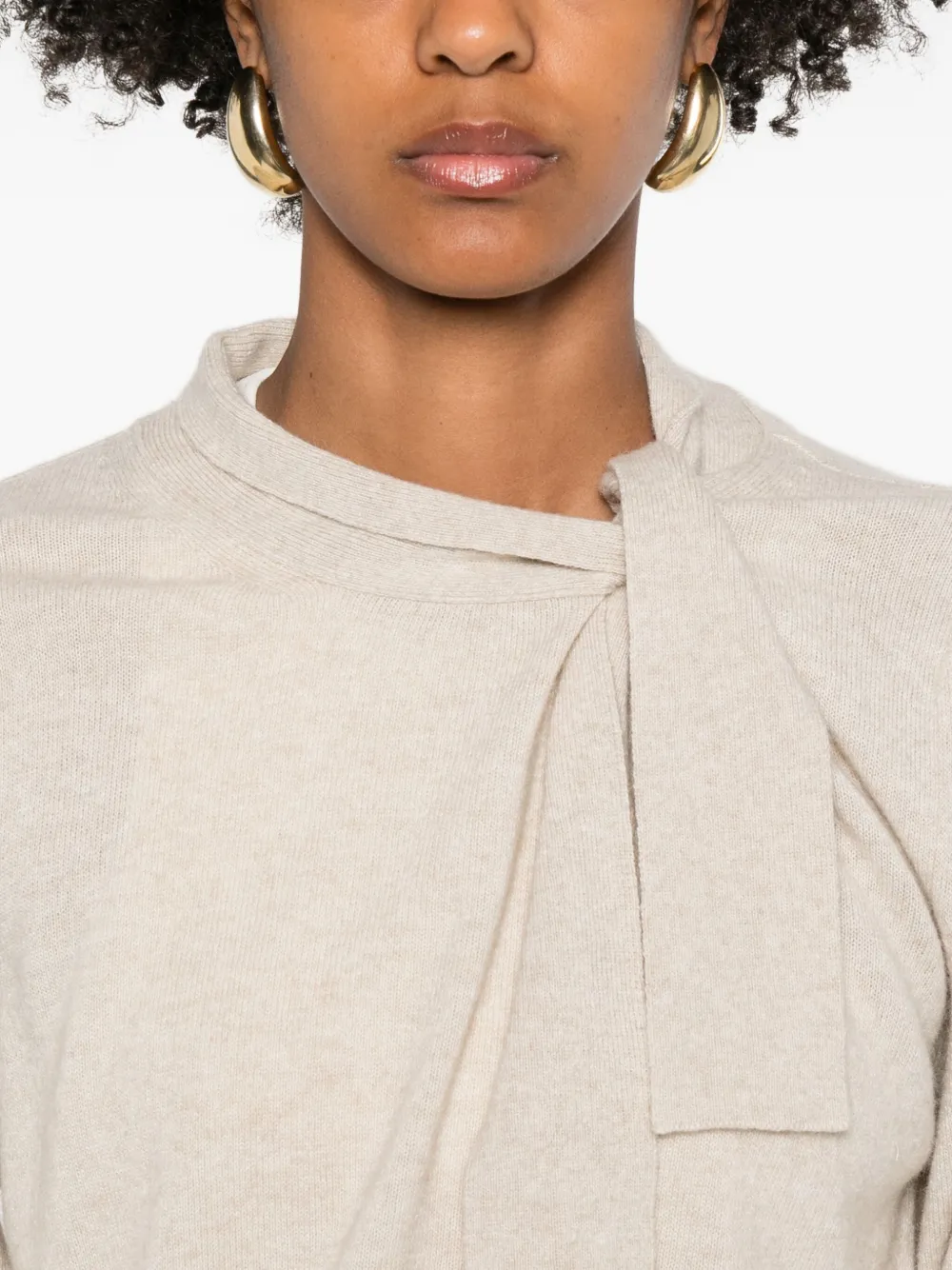 Niū Tie-neck Sweater In Neutral