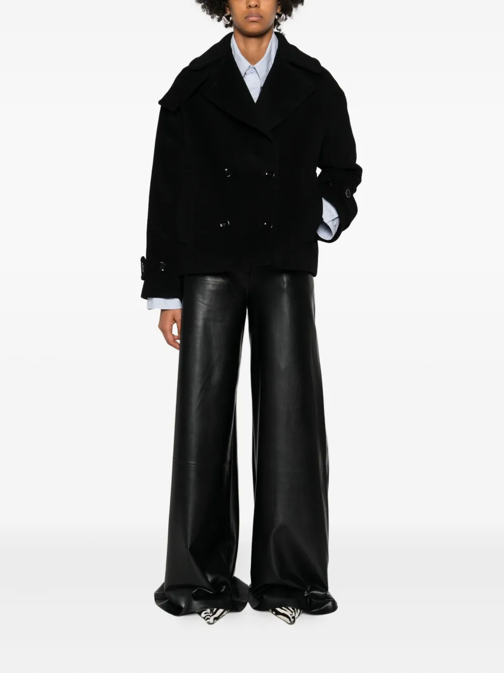 Tagliatore Double-breasted Long-sleeve Jacket In Black