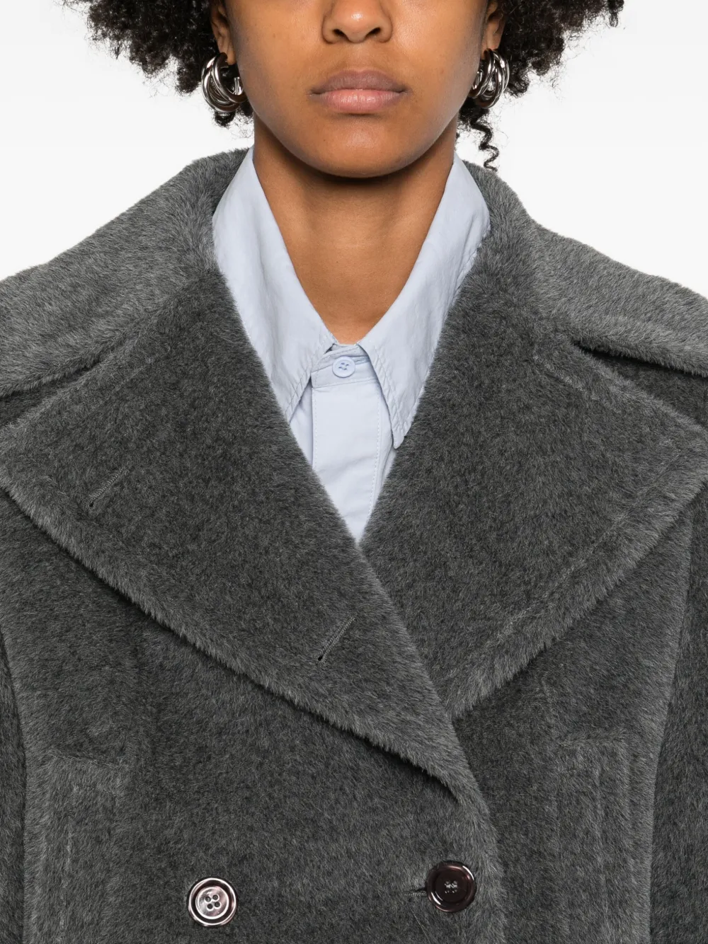 Tagliatore Double-breasted Notched Coat In Gray