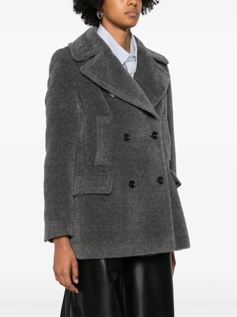 Tagliatore Double-breasted Notched Coat In Gray