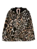 Nº21 leopard-print hooded coat - Black