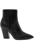 Santoni pointed-toe block-heel boots - Black